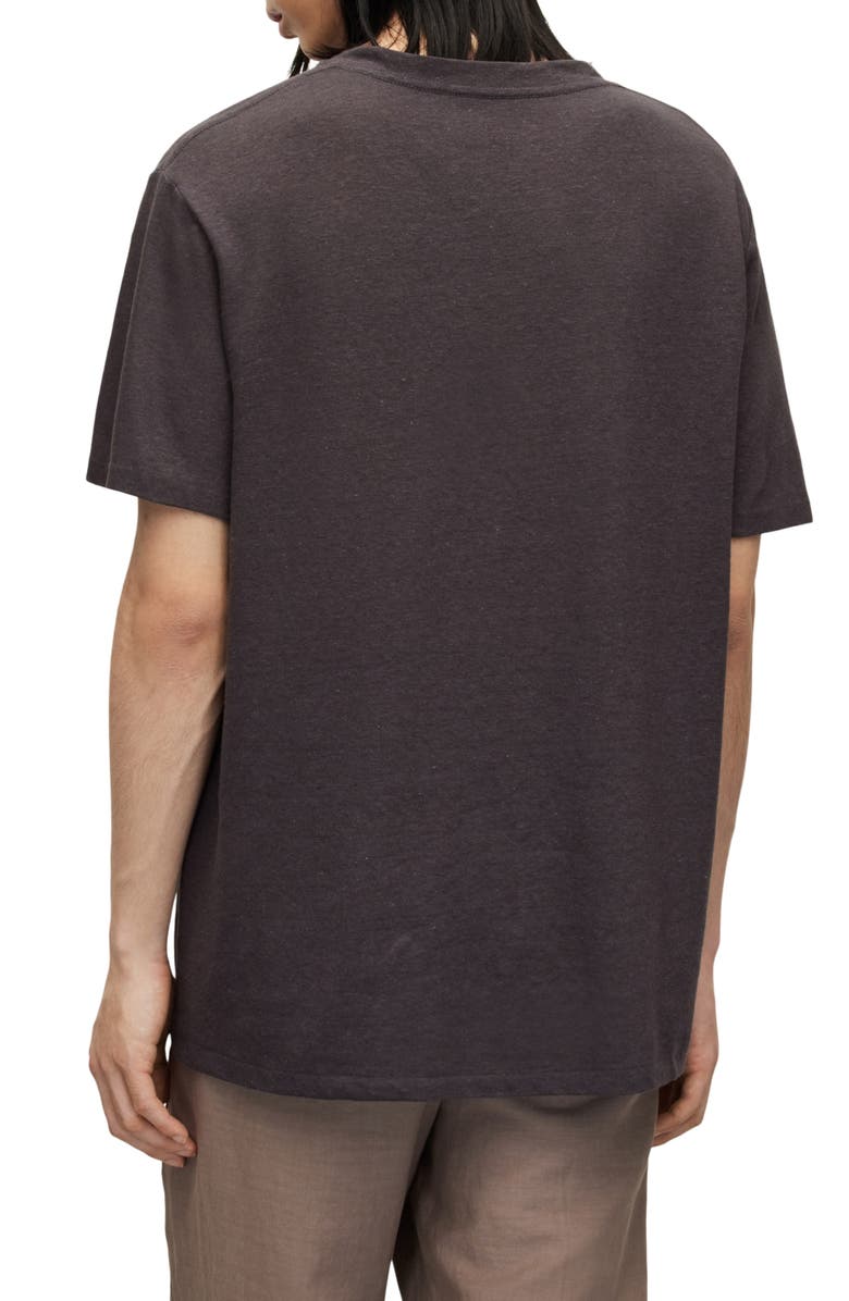 AllSaints Kurtz Logo Embroidered Cotton & Linen T-Shirt, Alternate, color, 