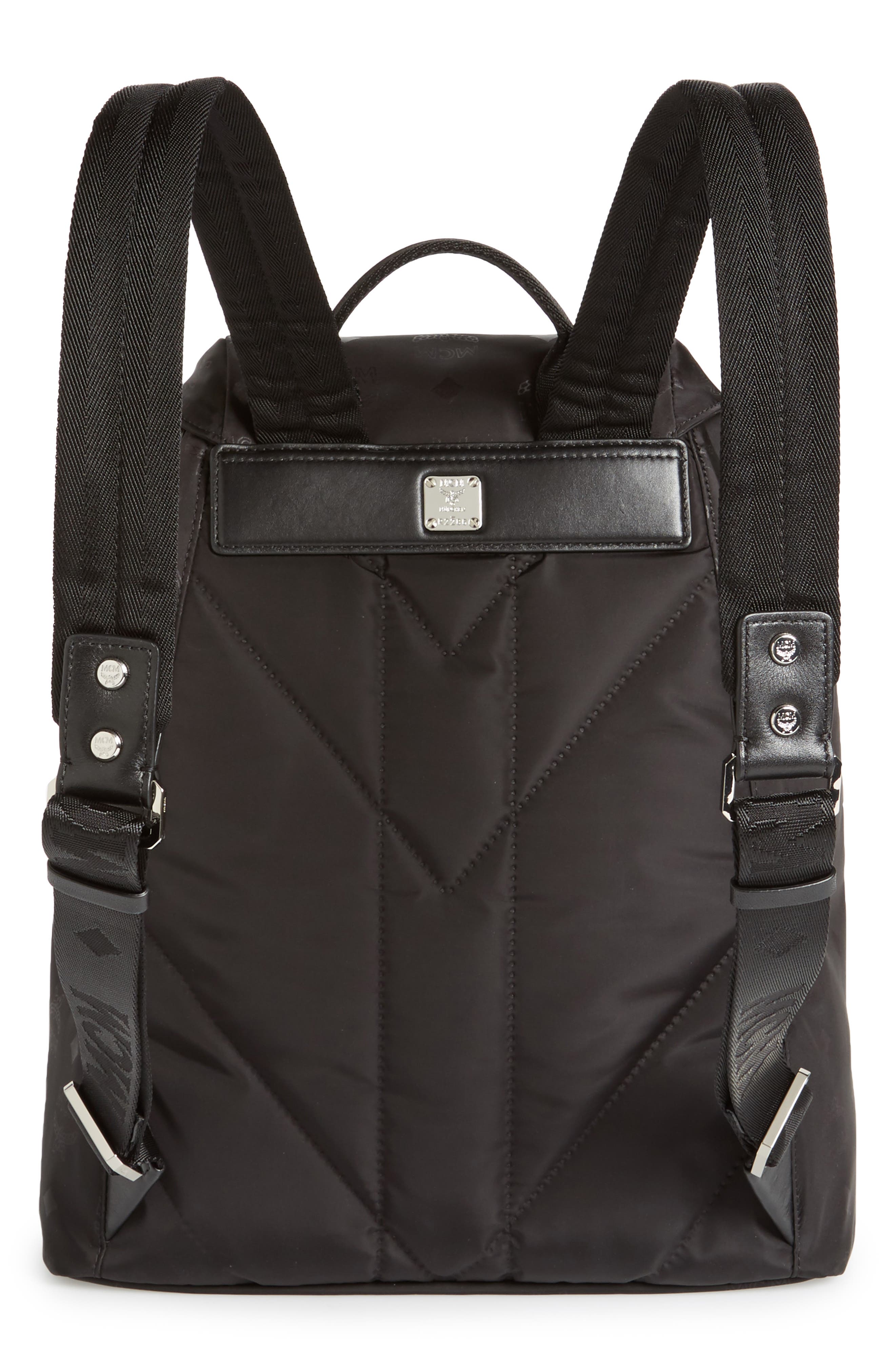 MCM Small Dieter Monogrammed Nylon Backpack, Alternate, color, 