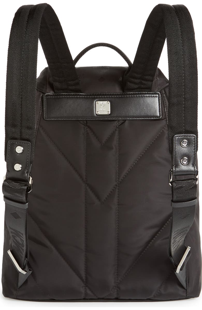 MCM Small Dieter Monogrammed Nylon Backpack, Alternate, color,