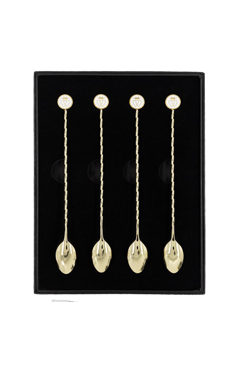 French Cocktail Spoons Gift Set, Main, color, Gold