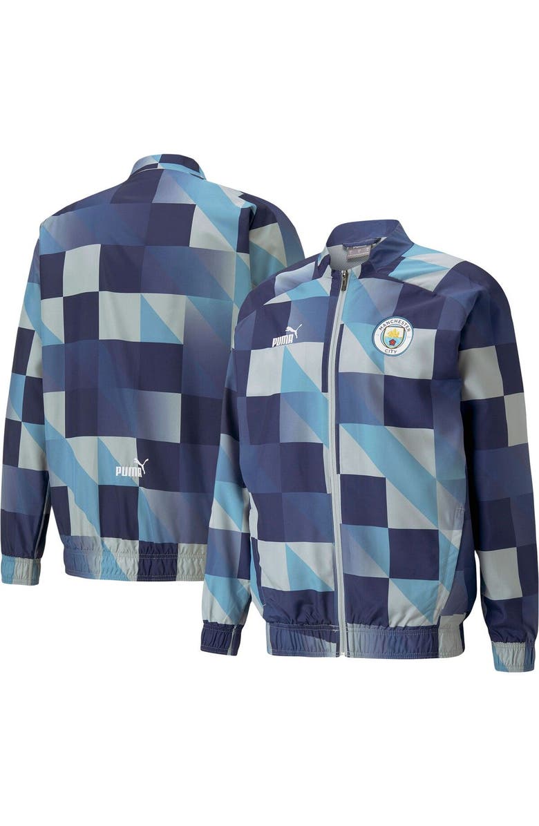 PUMA Men's Puma Navy/Gray Manchester City 2022/23 Pre-Match Full-Zip Jacket, Main, color, Navy