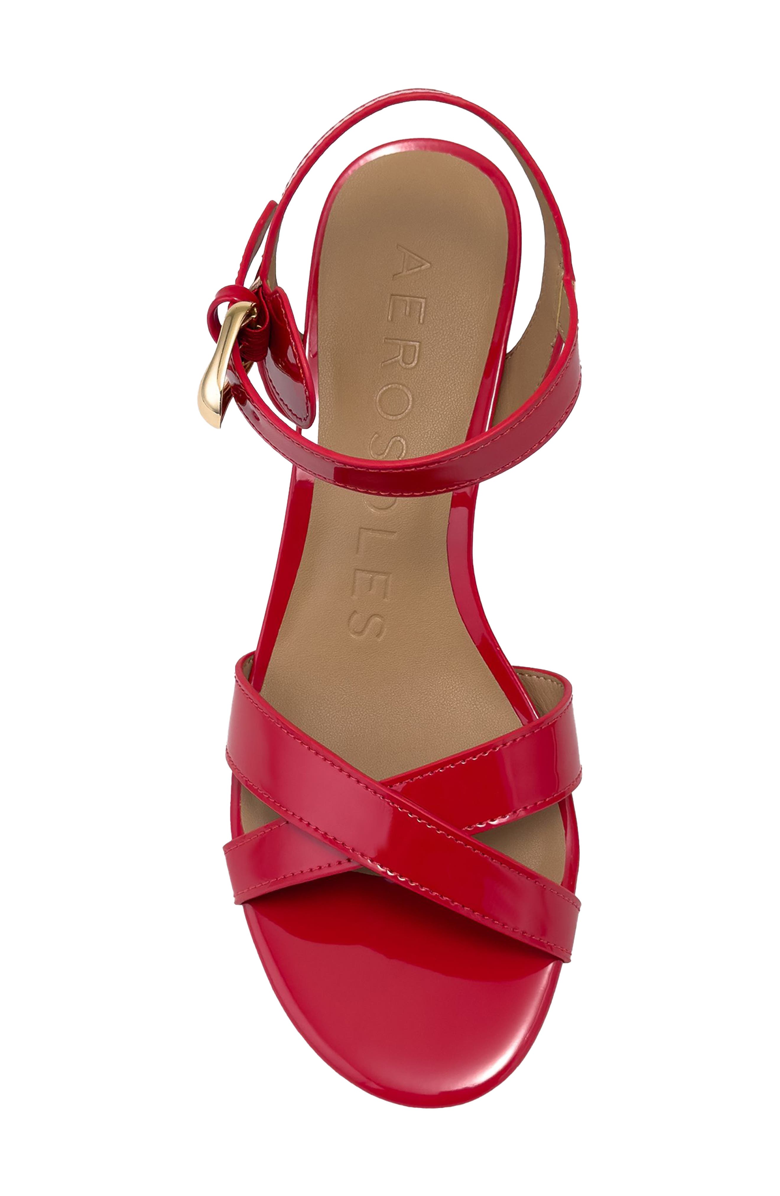 Cinzia Block Heel Sandal, Alternate, color, RICH RED