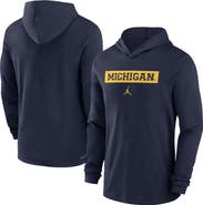 Jordan Brand Men's Jordan Brand Navy Michigan Wolverines 2024 Sideline Hoodie Performance Long Sleeve T-Shirt