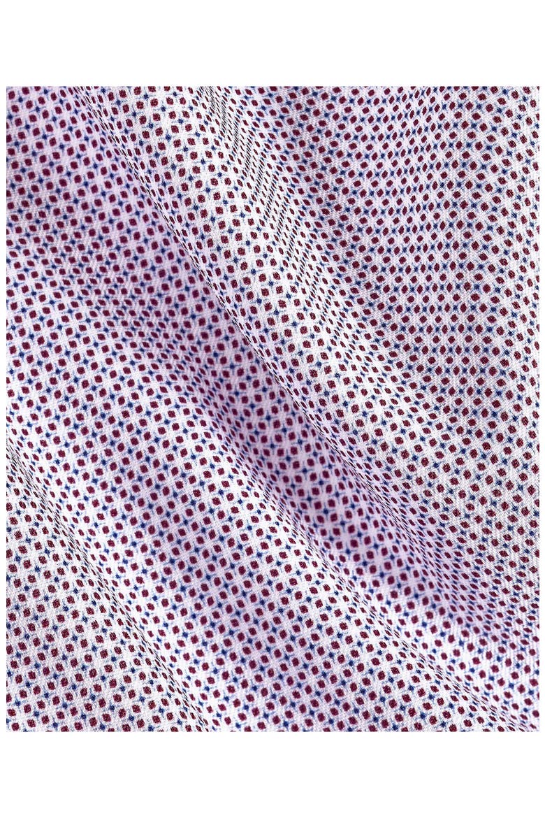 Trim Fit Micro Geometric Print Cotton Dress Shirt, Alternate, color, MERLOT