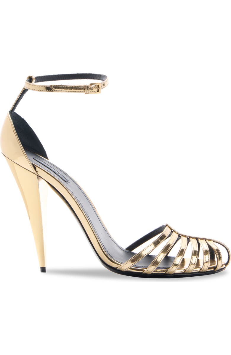 Givenchy Metallic Cage Ankle Strap Sandal, Alternate, color, Metallic Gold