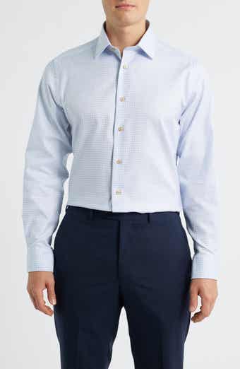 Trim Fit Check Cotton Dress Shirt