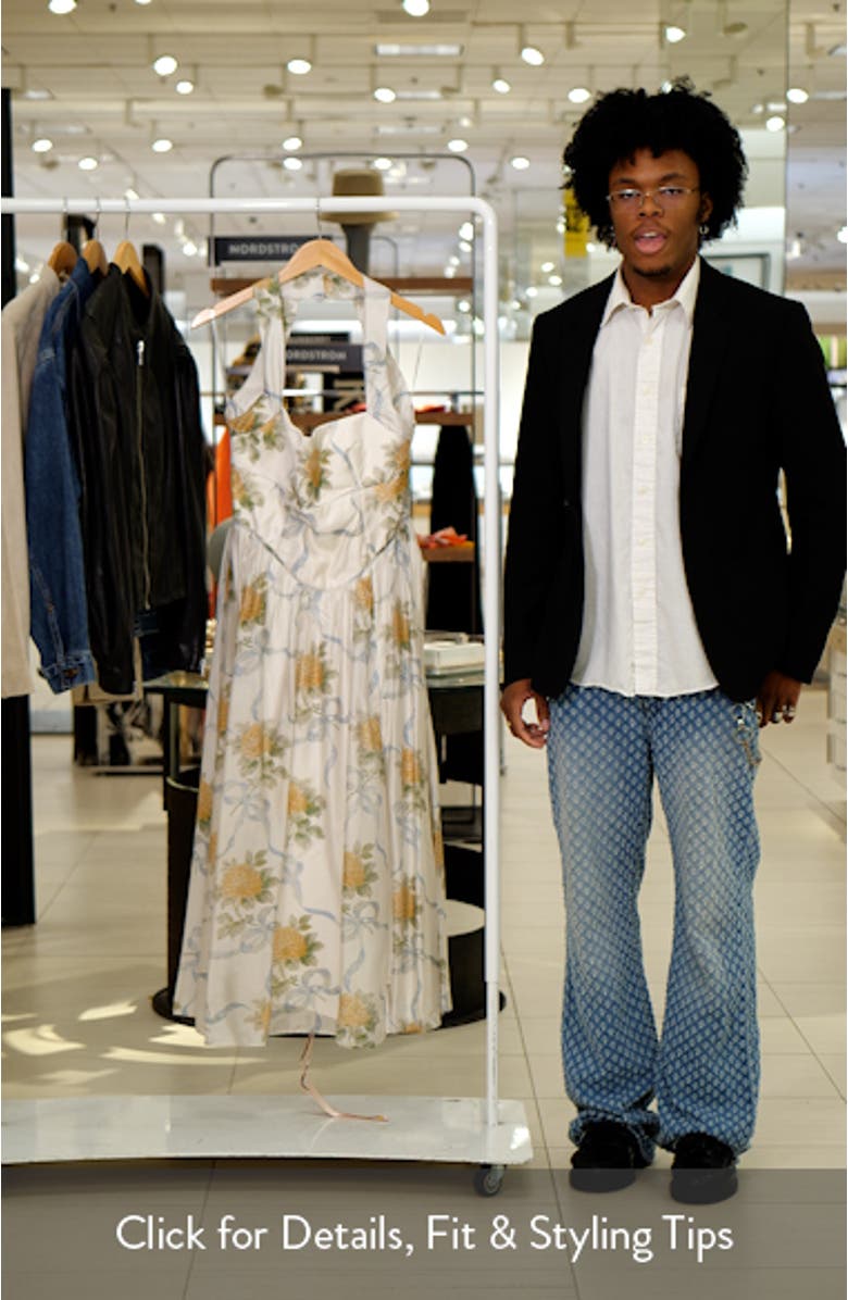 Minerva Floral Print Chiffon Midi Sundress, sales video thumbnail