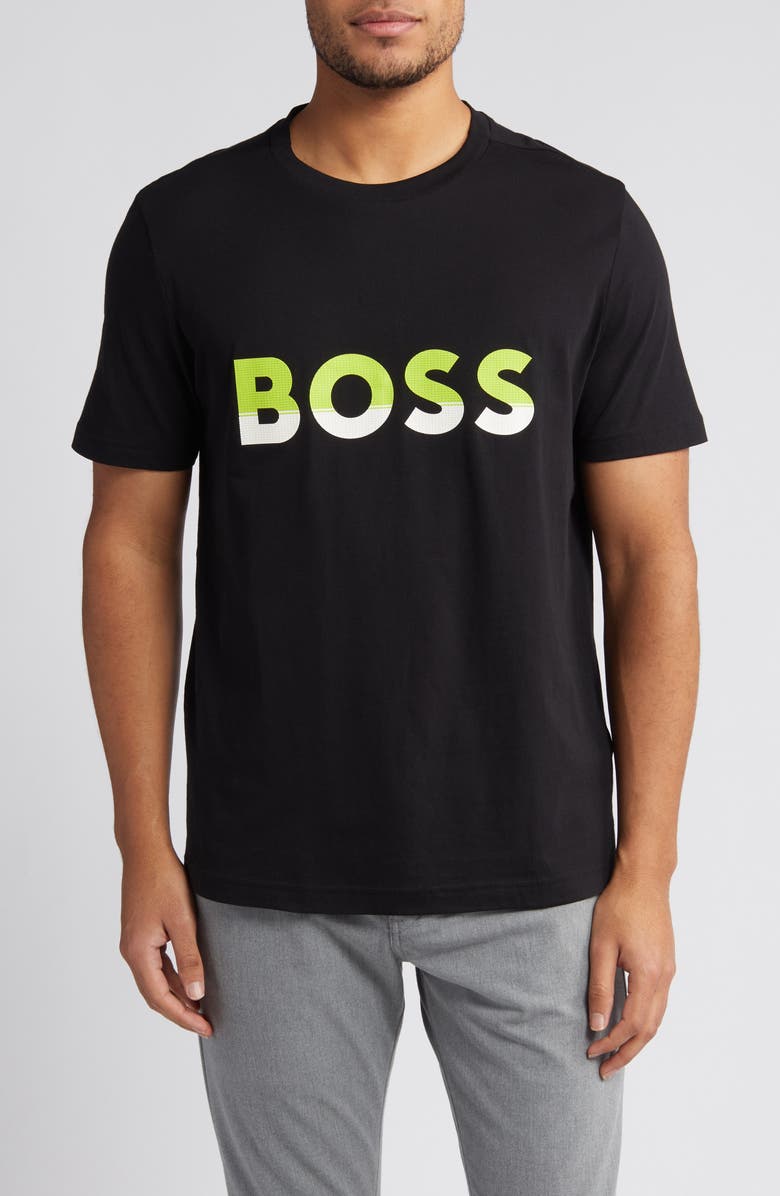 BOSS Logo Crewneck Cotton T-Shirt, Main, color,