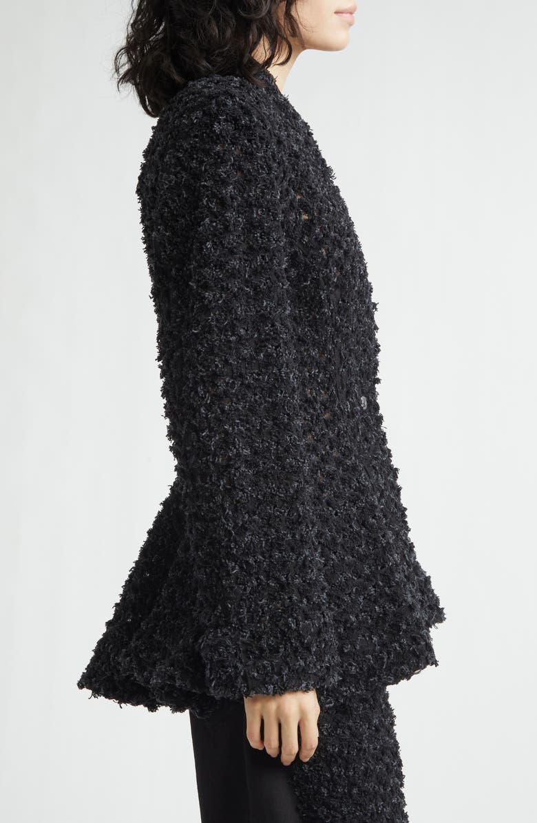 Stella McCartney Laser Bouclé Denim Hourglass Jacket, Alternate, color, Black