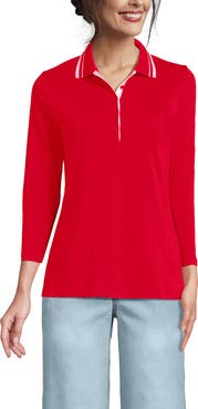 Lands' End 3/4 Sleeve Supima Cotton Polo Shirt