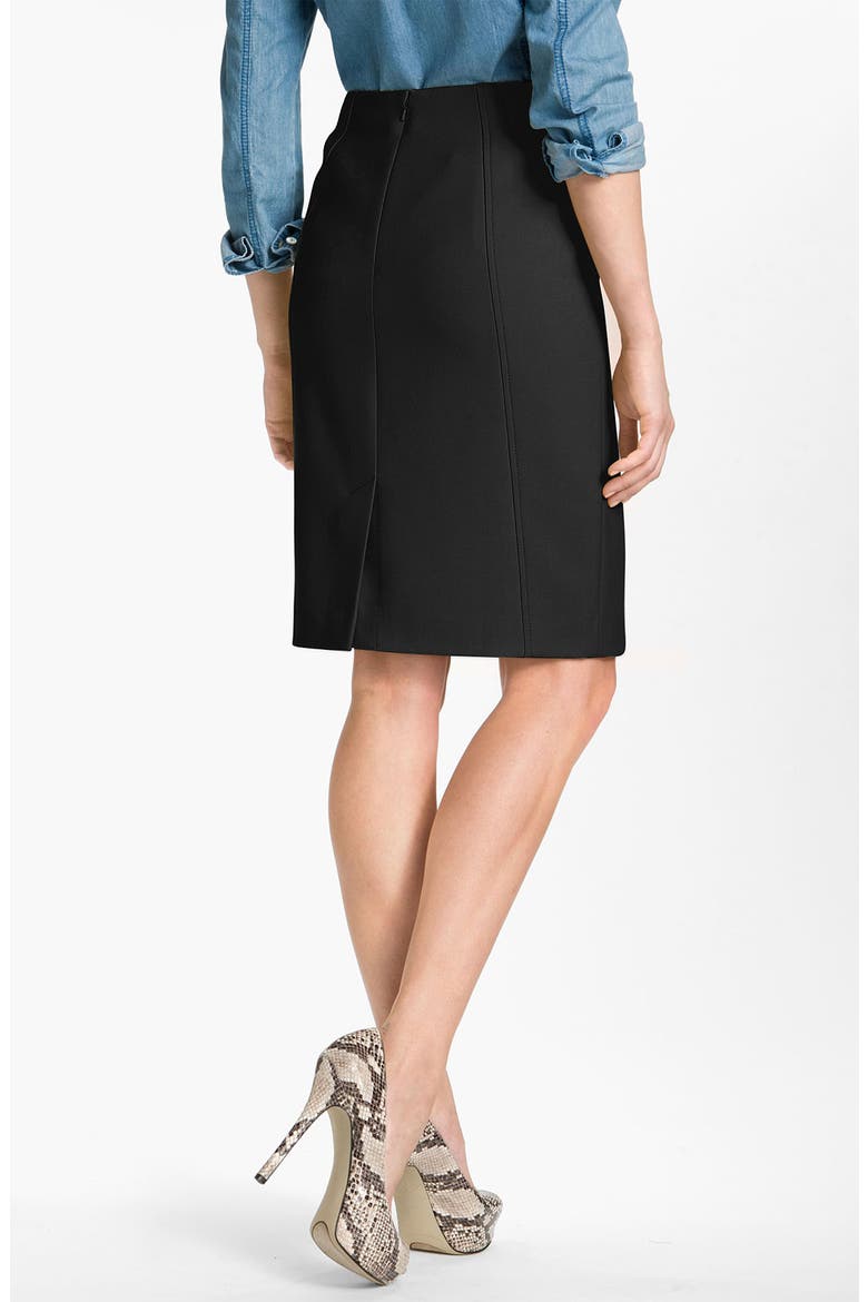 Seamed Pencil Skirt, Alternate, color, BLACK