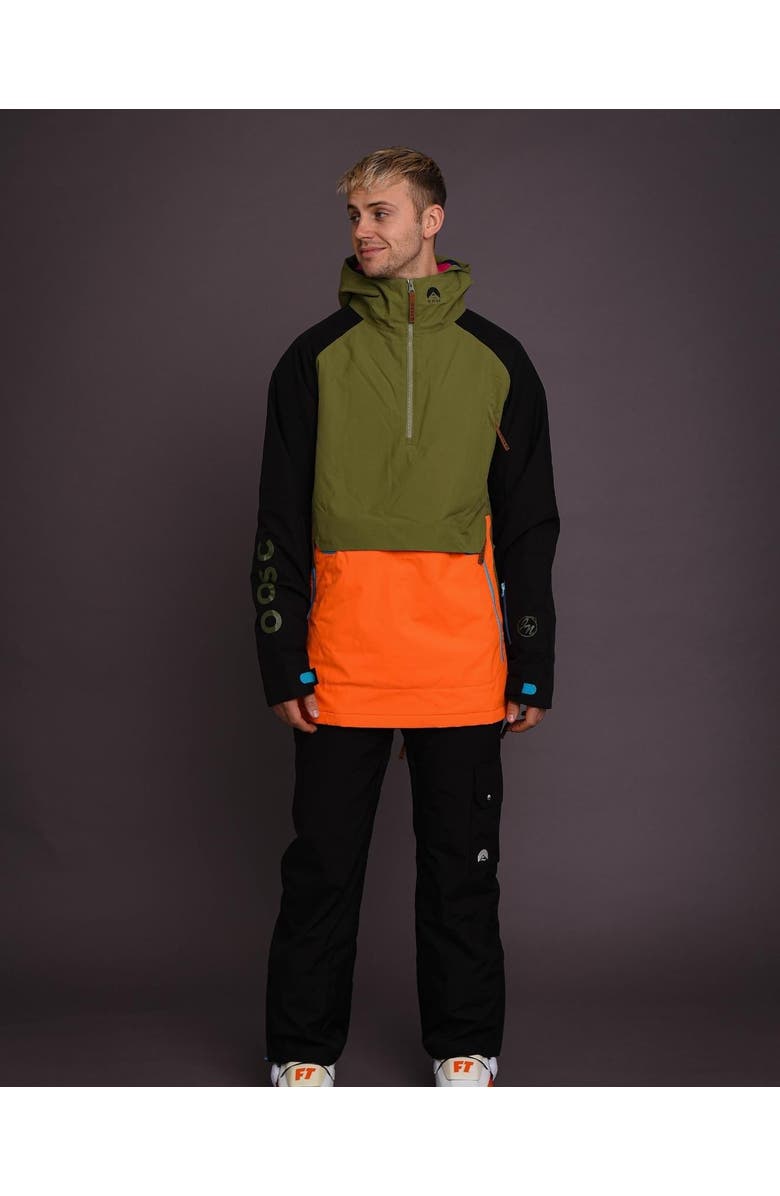 OOSC Snow Park Overhead Jacket - Orange & Khaki, Alternate, color, Orange & Khaki