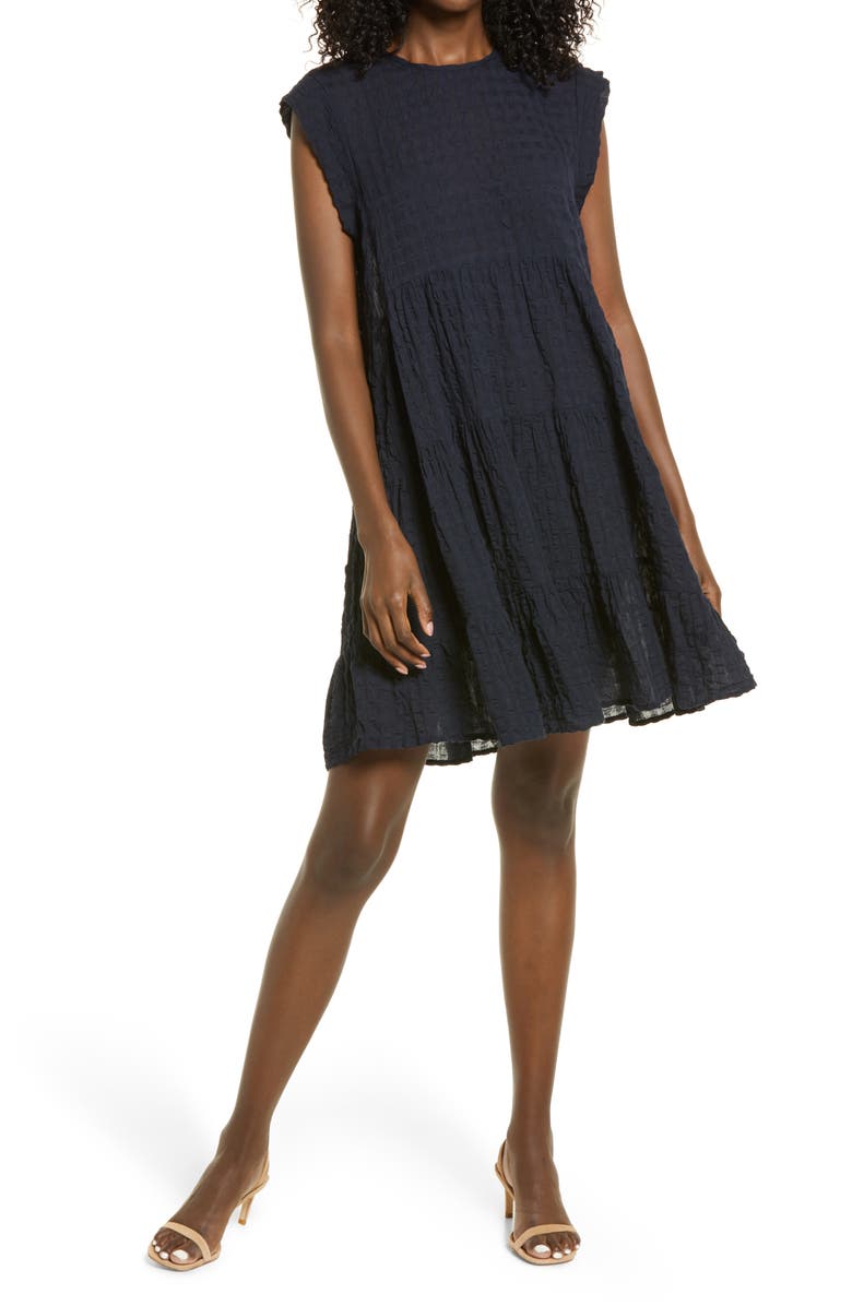 AWARE by VERO MODA Polite Seersucker Swing Dress, Main, color, 