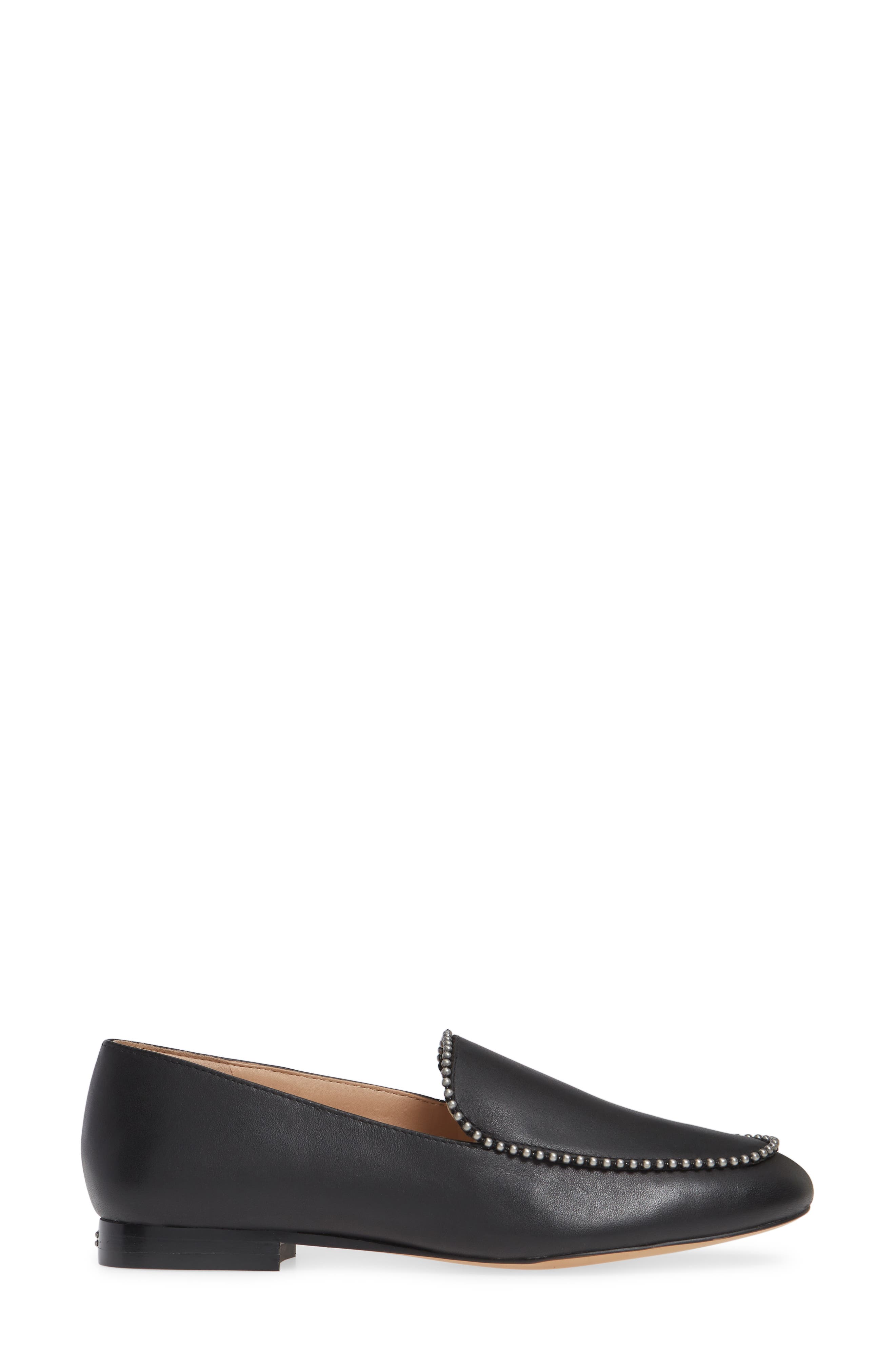 Harper Ball Chain Loafer, Alternate, color, BLACK LEATHER