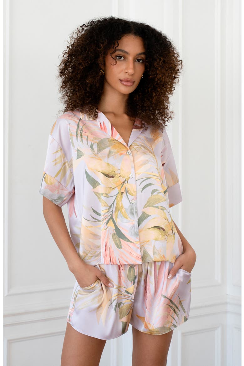 Satin Short Pajamas, Alternate, color, PURPLE
