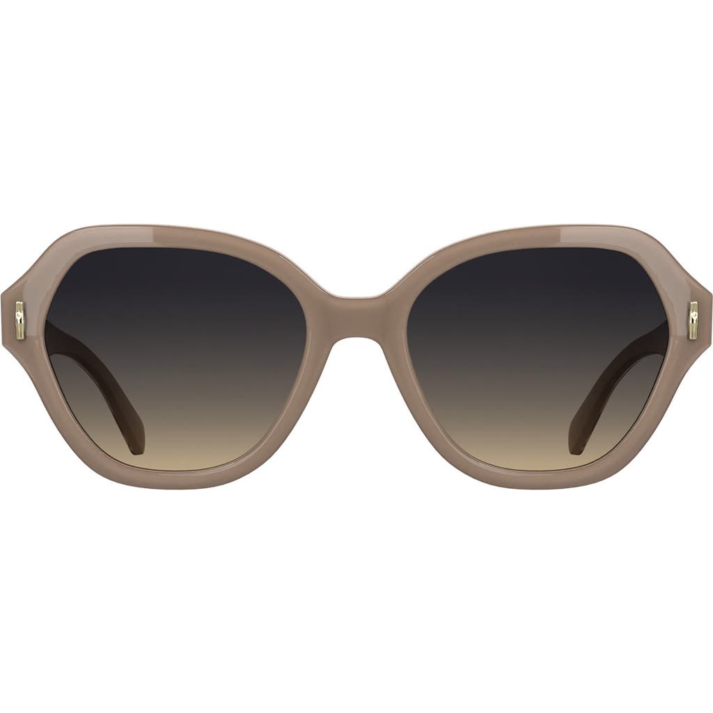Longchamp Roseau 56mm Gradient Modified Rectangular Sunglasses In Brown