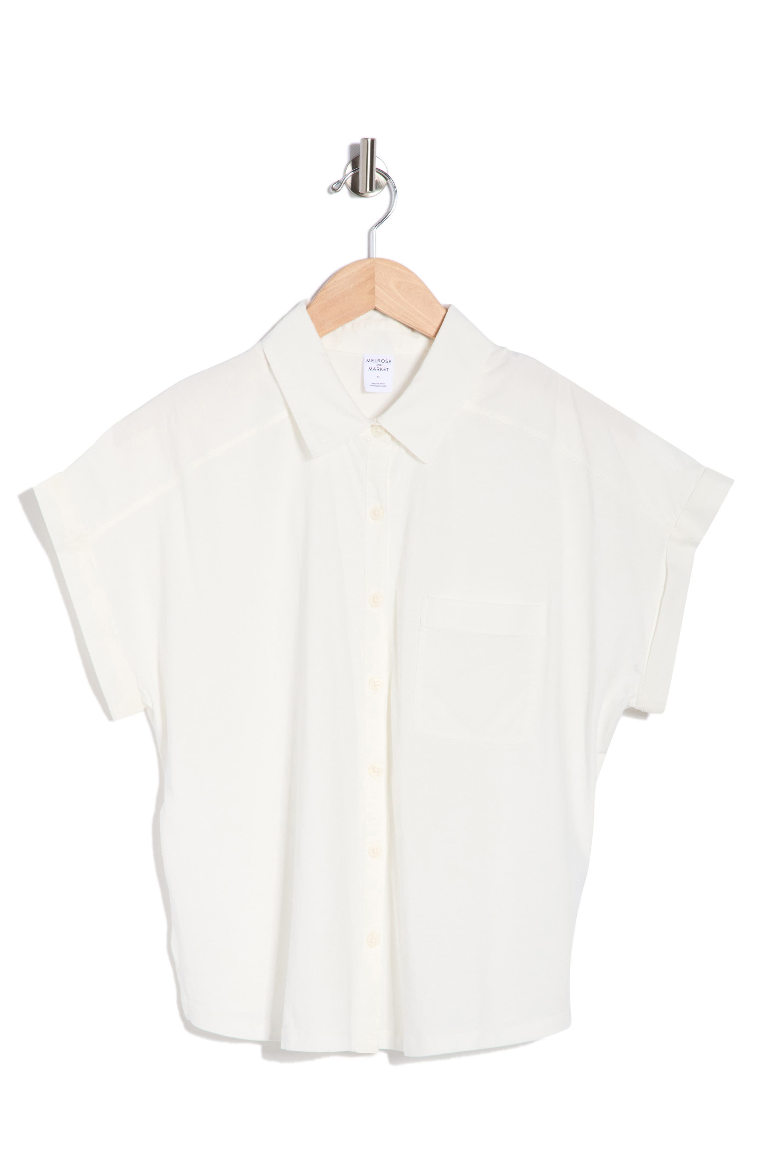 Mixed Media Button-Up Shirt - image 3