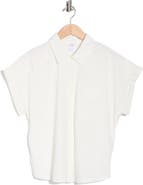Melrose and Market Mixed Media Button-Up Shirt