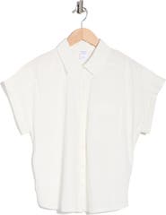 Melrose and Market Mixed Media Button-Up Shirt