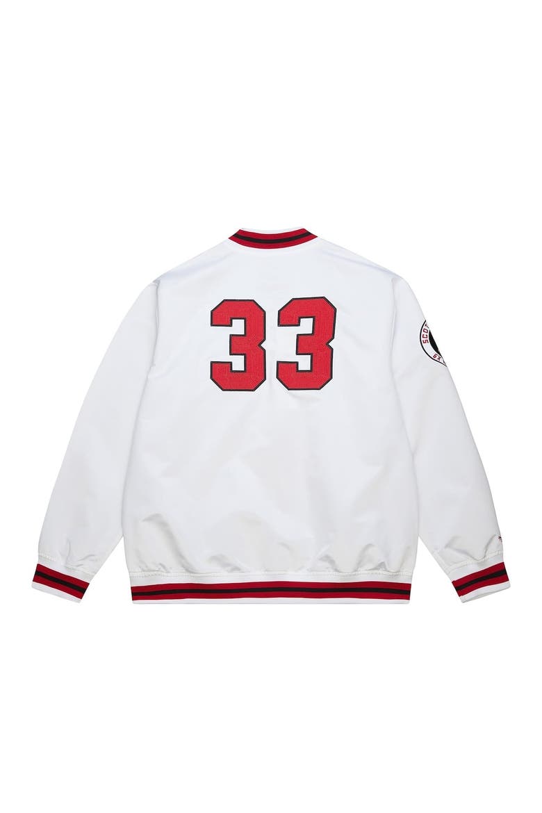Men's Mitchell & Ness Scottie Pippen White Chicago Bulls NBA Legends Full-Snap Satin Jacket, Alternate, color, White