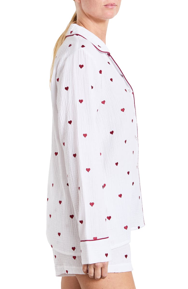 Splendid Lottie Love Cotton Short Pajamas, Alternate, color, Whte/ Emboldened