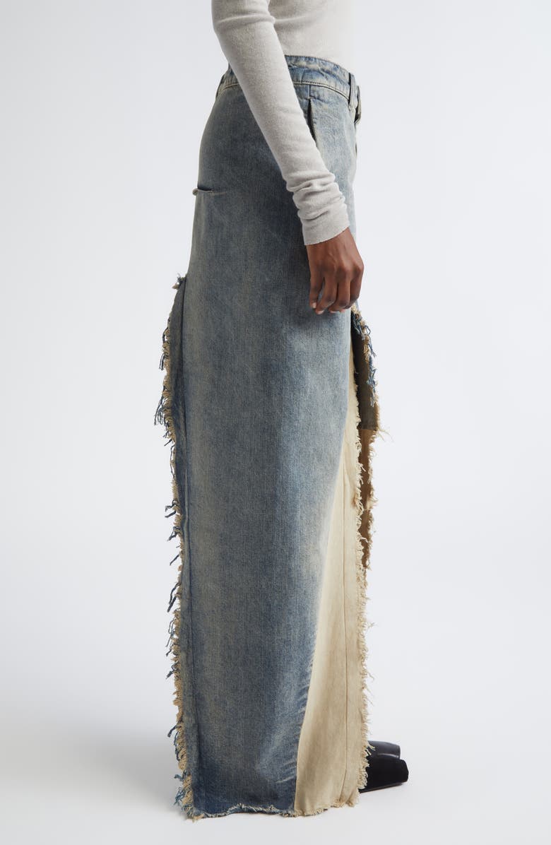 Rick Owens Concordians Sliced Denim Skirt, Alternate, color, Dirty Hustler/ Natural