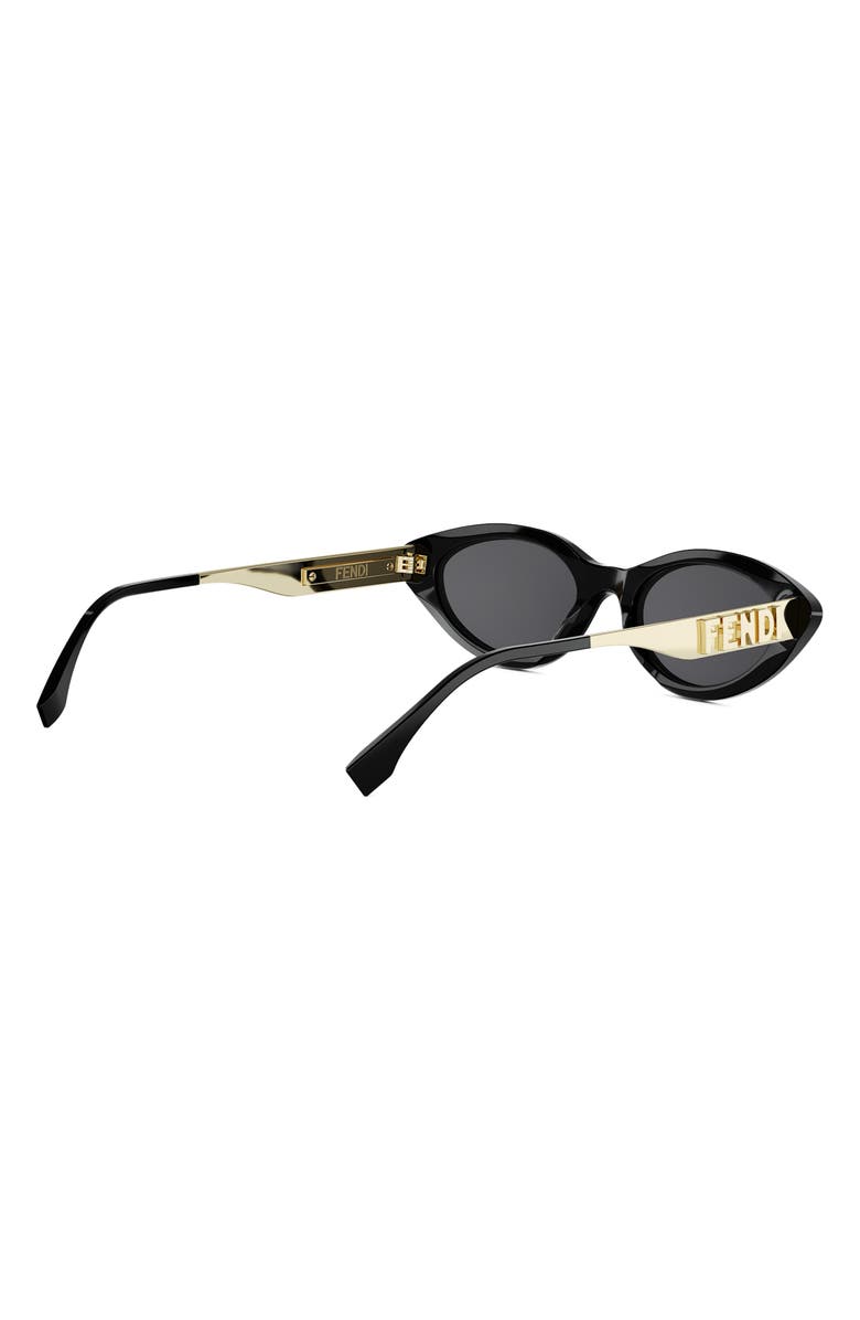 Fendi graphy 51mm Cat Eye Sunglasses, Alternate, color, Shiny Black / Smoke
