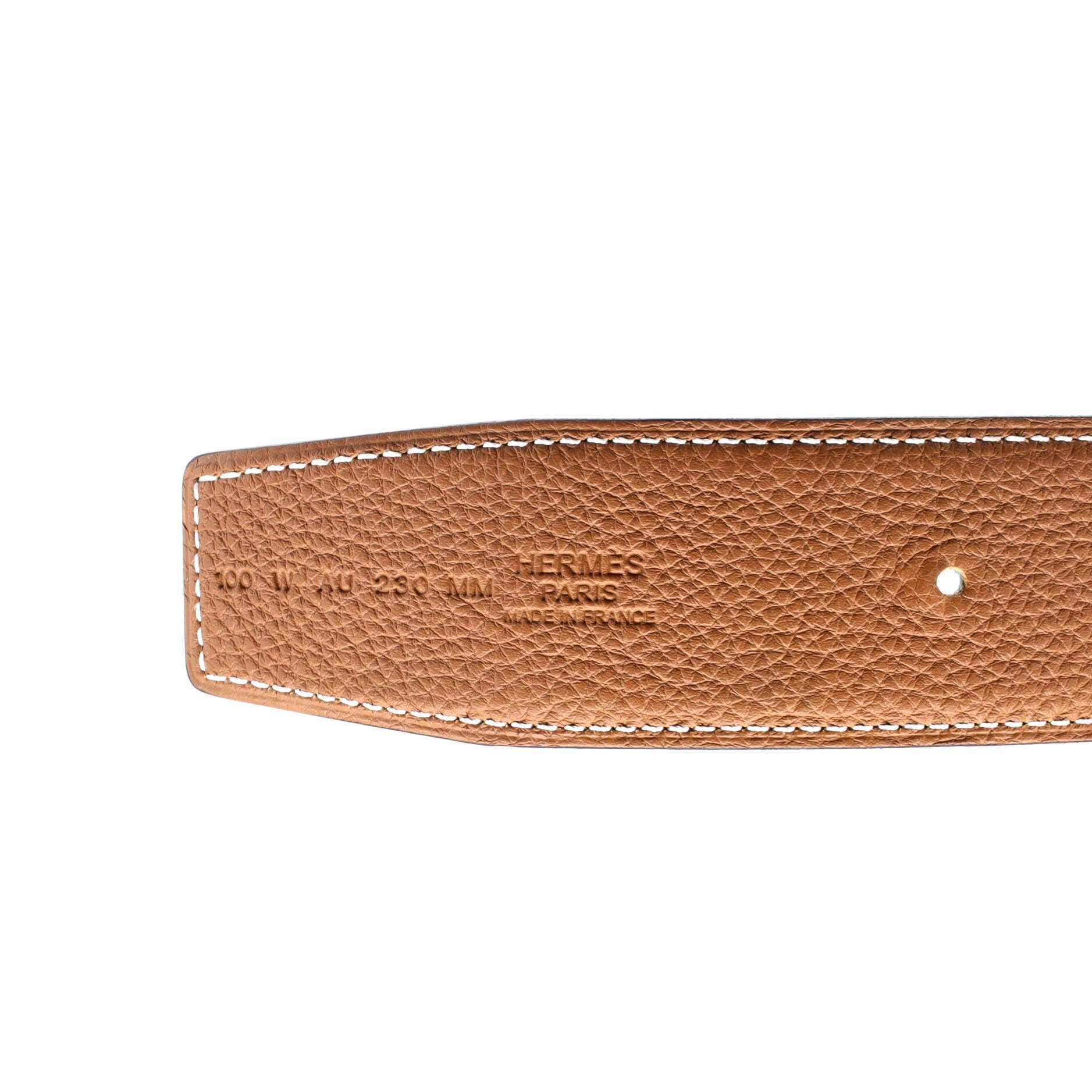 Pre-Owned Hermes Constance Reversible Belt Leather Wide, Alternate, color, Brown