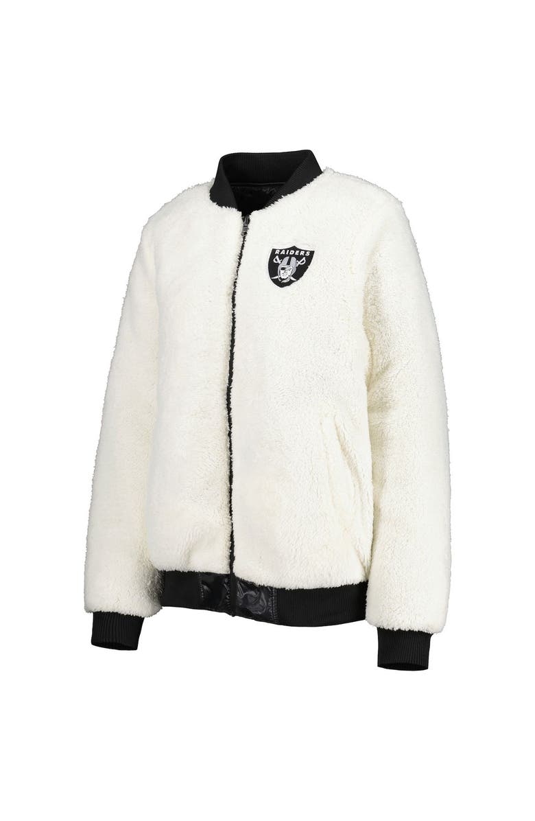 G-III 4HER BY CARL BANKS Women's G-III 4Her by Carl Banks Oatmeal/Black Las Vegas Raiders Switchback Reversible Full-Zip Jacket, Alternate, color, Oatmeal