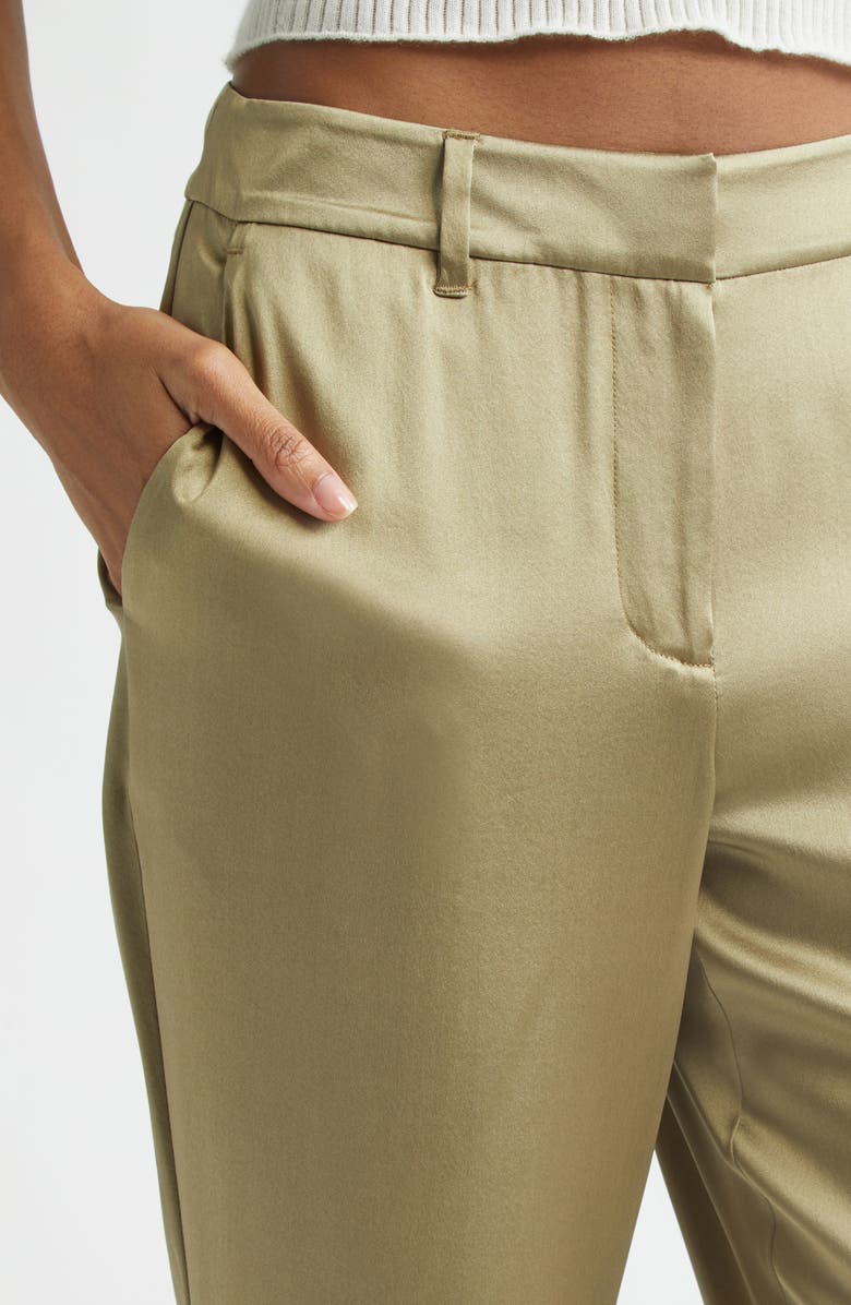 Ramy Brook Vivienne Silk Flare Leg Pants, Alternate, color, Safari