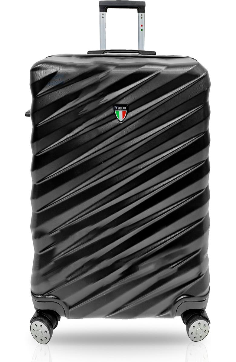 TUCCI Storto Hardshell 3-Piece Spinner Luggage Set, Main, color, Black