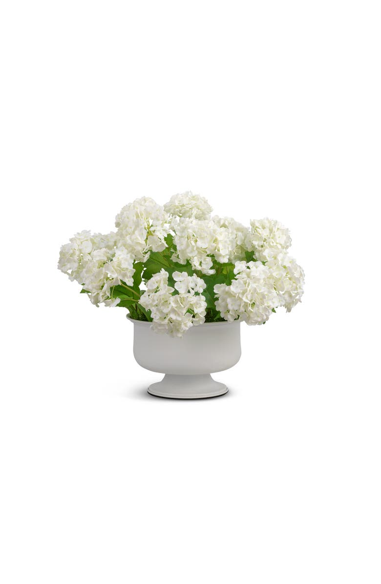 CocoBella Cosima RealTouch Snowball Hydrangea Arrangement, Main, color, Snow