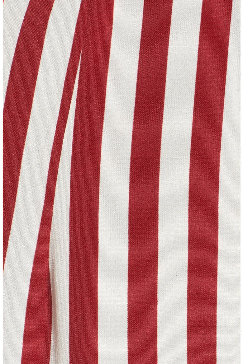 Tie Front Wide Leg Jumpsuit, Alternate, color, RED WHITE STRIPE