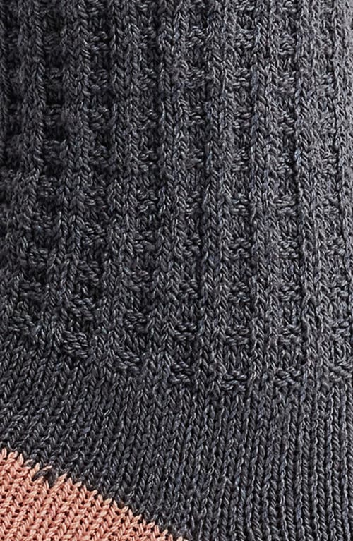 American Trench Waffle Crew Socks In Dark Grey