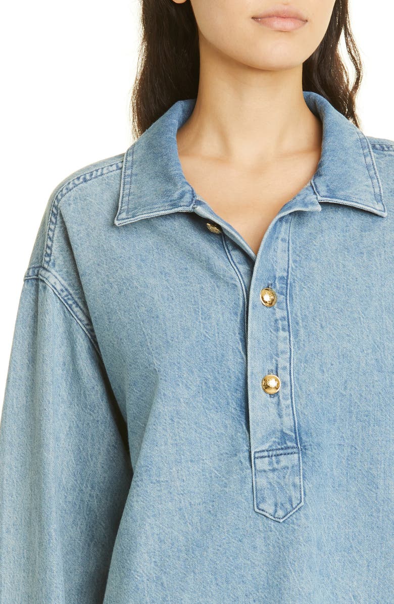 Nili Lotan Harper Denim Top, Alternate, color, 
