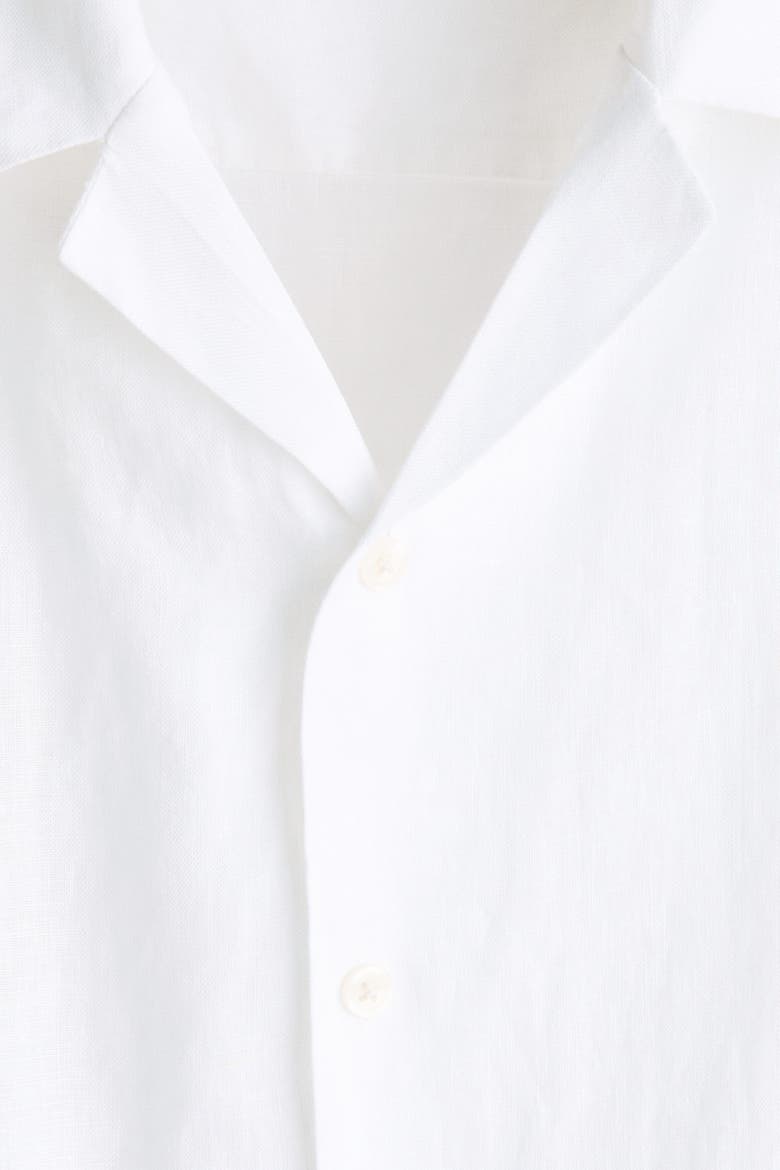 Relaxed Fit Linen Resort Shirt, Alternate, color, White