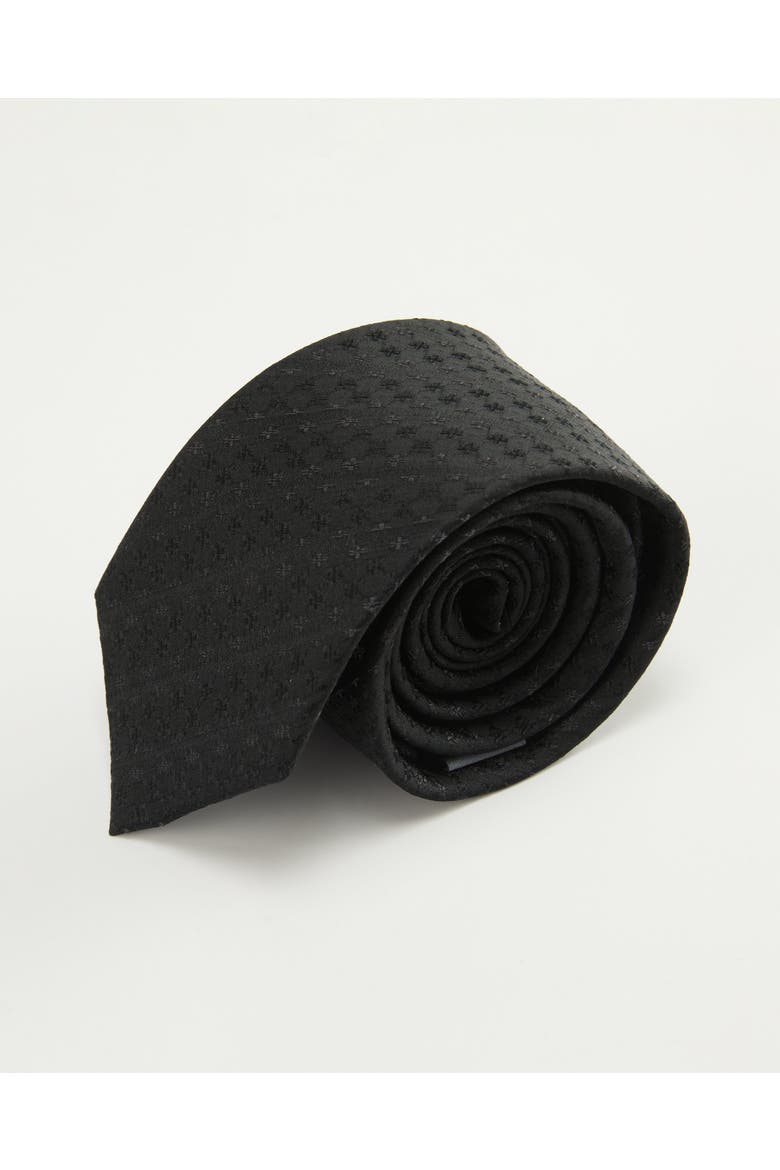 Subtle Cross Silk Jacquard Tie, Main, color, Black
