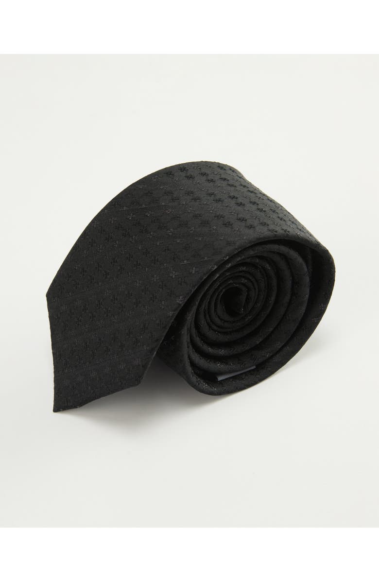 Knottery & Co Subtle Cross Silk Jacquard Tie, Main, color, Black