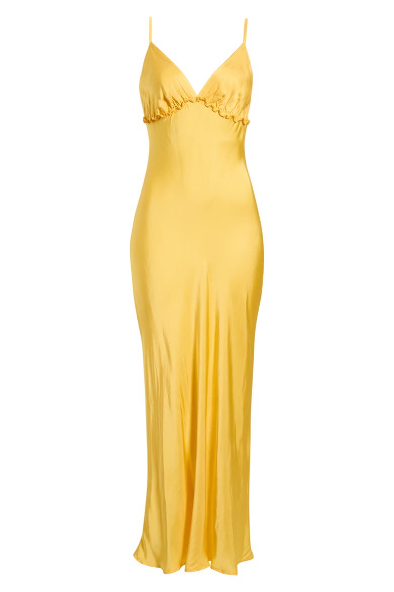 Trevi Sleeveless Satin Maxi Dress, Main, color, YELLOW