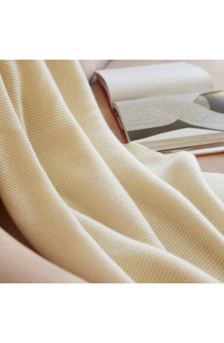 Italic Vallon Ribbed Cashmere Throw Blanket, Alternate, color, Heather Grey