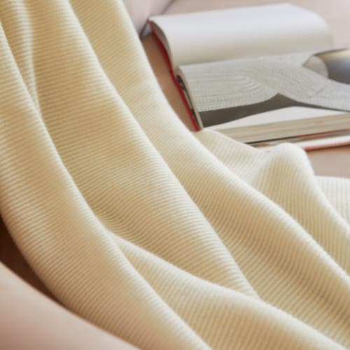 Italic Vallon Ribbed Cashmere Throw Blanket In Heather Grey