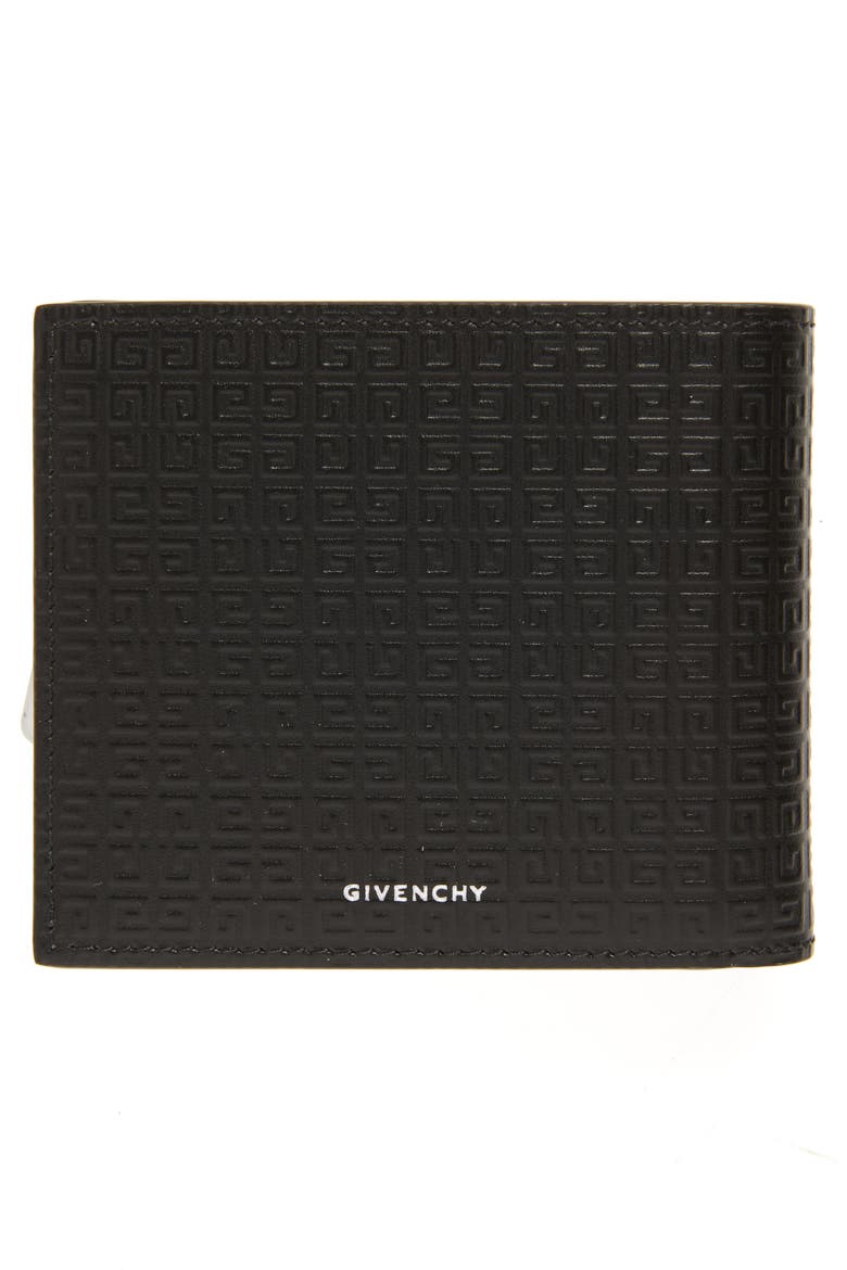 4G-Motif Leather Bifold Wallet, Alternate, color, BLACK