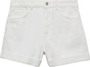 MANGO High Waist Denim Mom Shorts