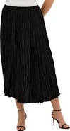 City Chic Imogen Pleated Crinkle Midi Skirt