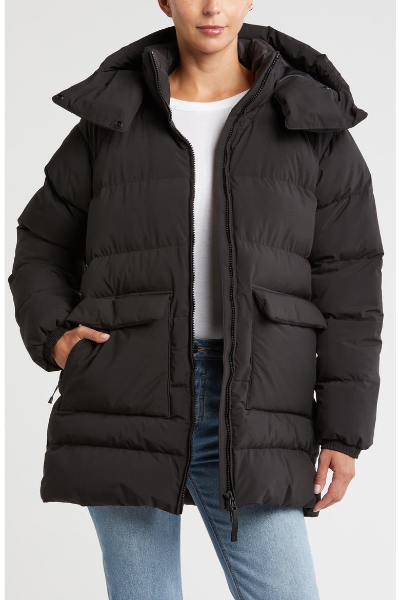 Ellie Puffy Insulated Parka, Main, color, BLACK