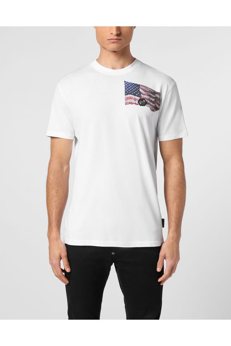 T-Shirt Round Neck Men, Main, color, white