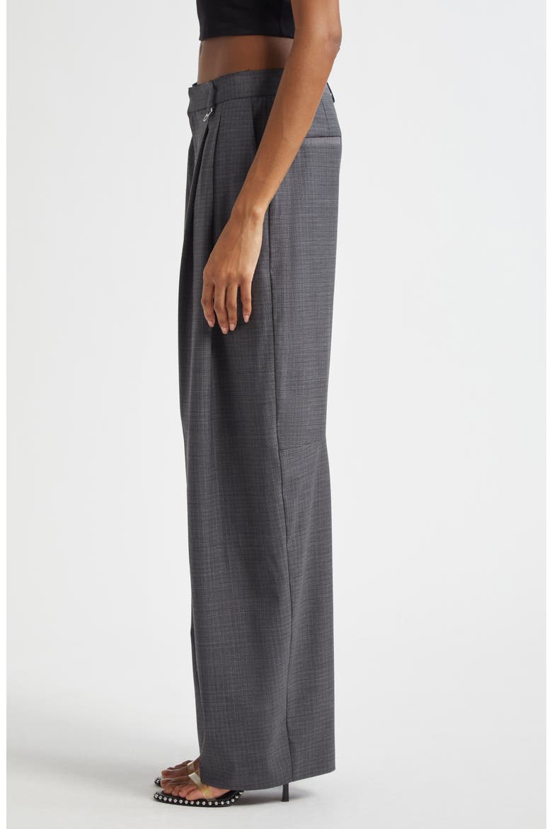 Pleated Balloon Leg Pants with Detachable Chain Detail, Alternate, color, DARK GREY MELANGE