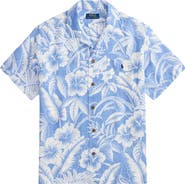 Polo Ralph Lauren Classic Fit Tropical Print Linen Camp Shirt
