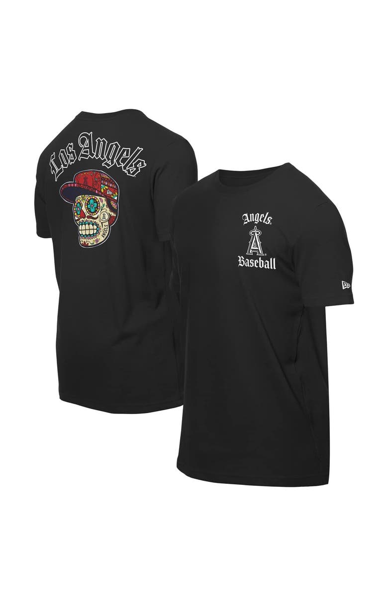 New Era Men's New Era Black Los Angeles Angels Sugar Skulls T-Shirt, Alternate, color, 