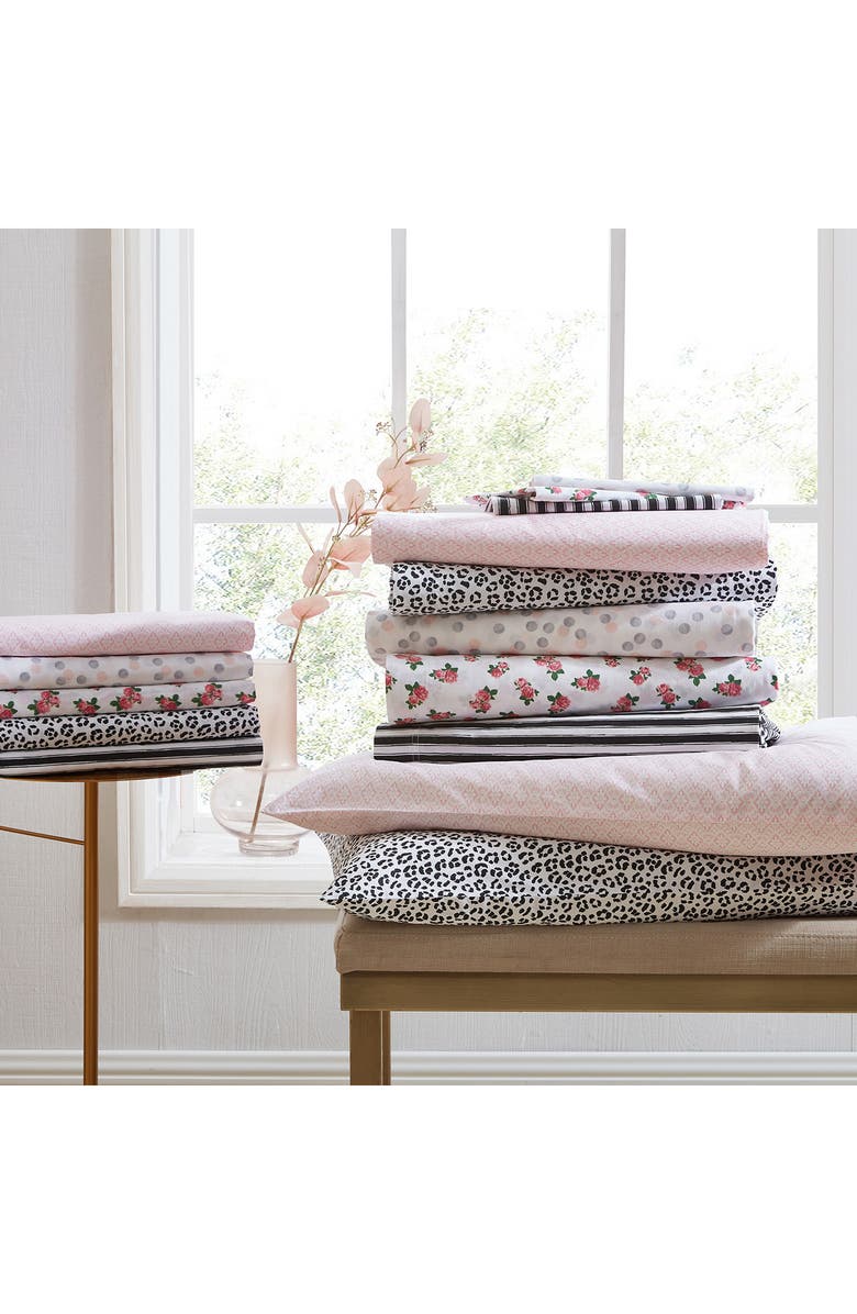 Betsey Johnson Sketchy Stripe 200 Thread Count Cotton Percale Sheet Set, Alternate, color, White